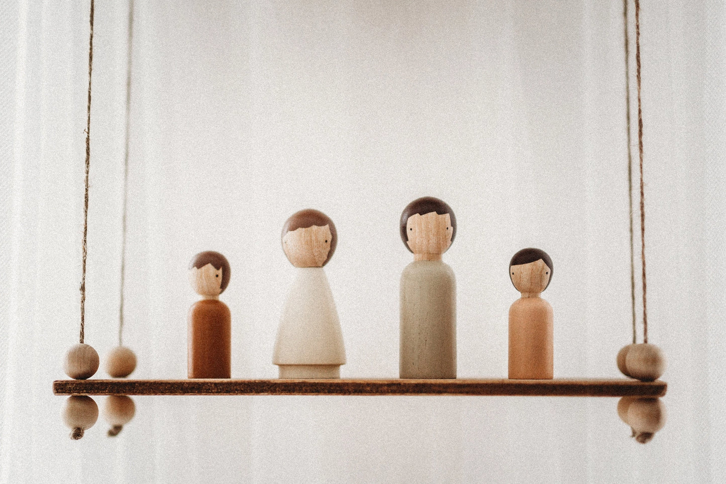 The Organic Family Wooden Peg Doll Set by Goose Grease