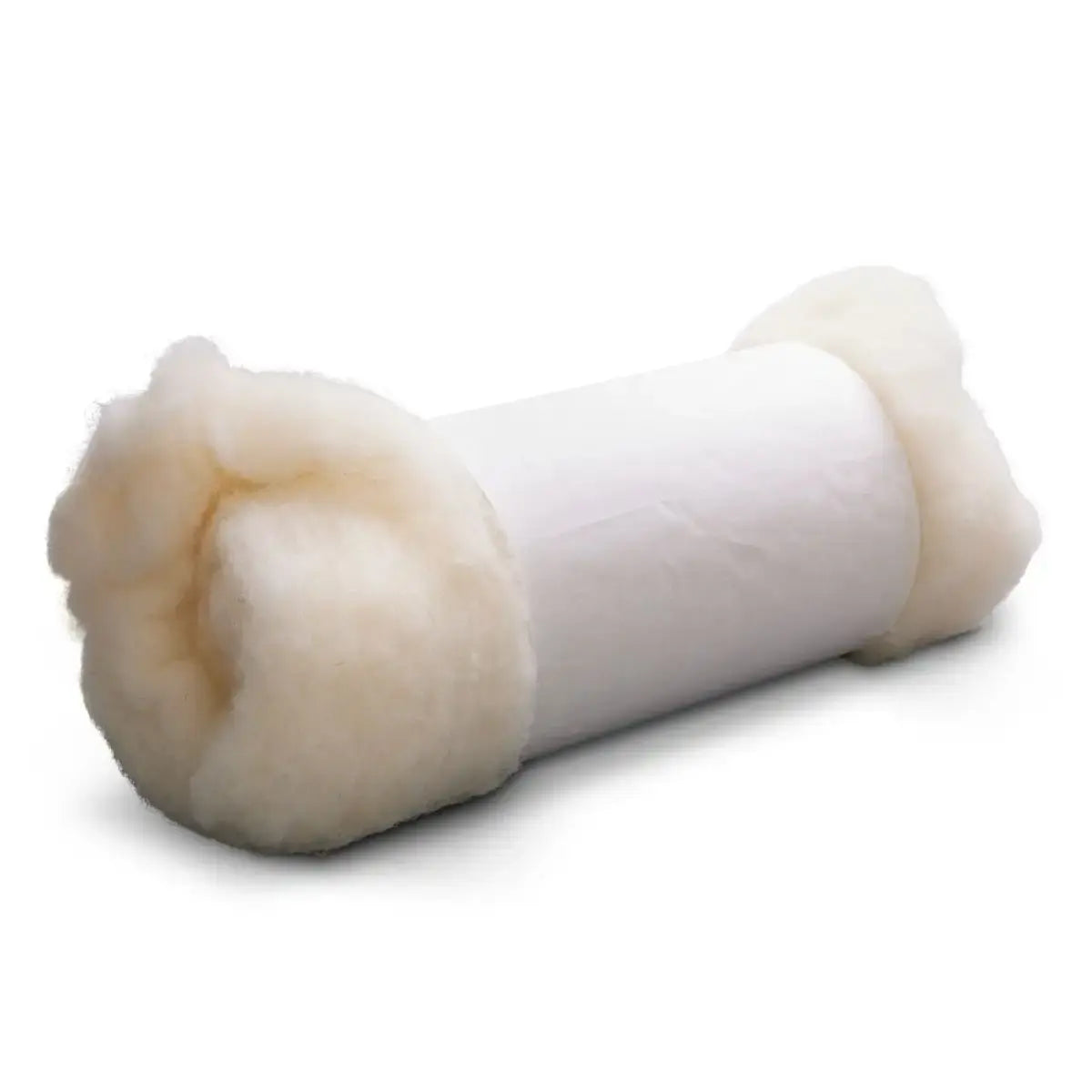 Fairy Tale Wool for natural stuffing Rolled up in paper on a white background
