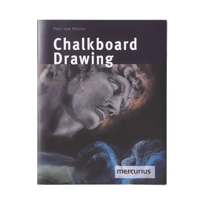 Book cover of 'Chalkboard Drawing' by Paul van Meurs with a black and white illustration on a dark background.