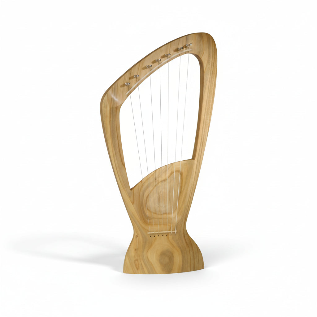 Choroi 7-String Pentatonic Lyre Ash, Cherry, Maple on a grey background