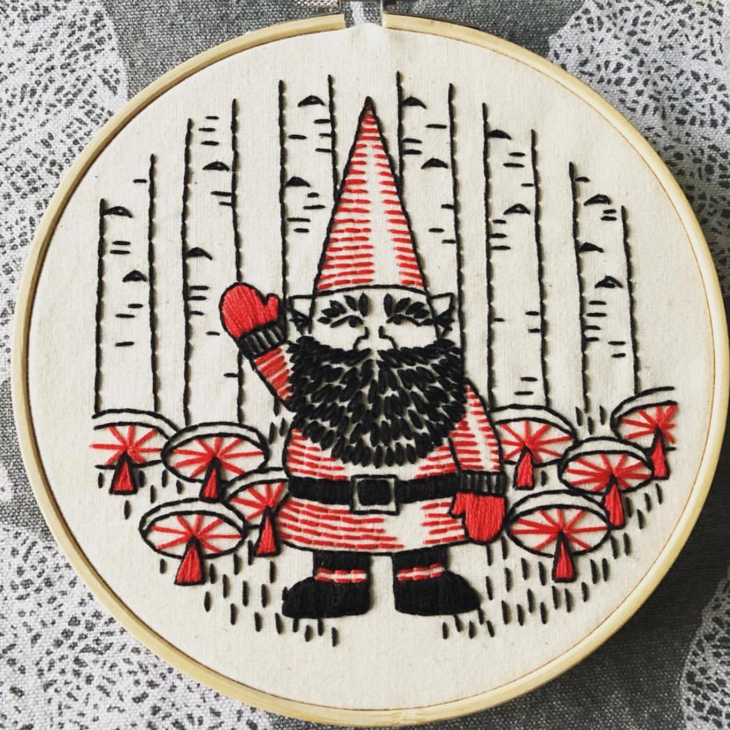 Gnome Embroidery Kit, Beginner Level - Alder & Alouette
