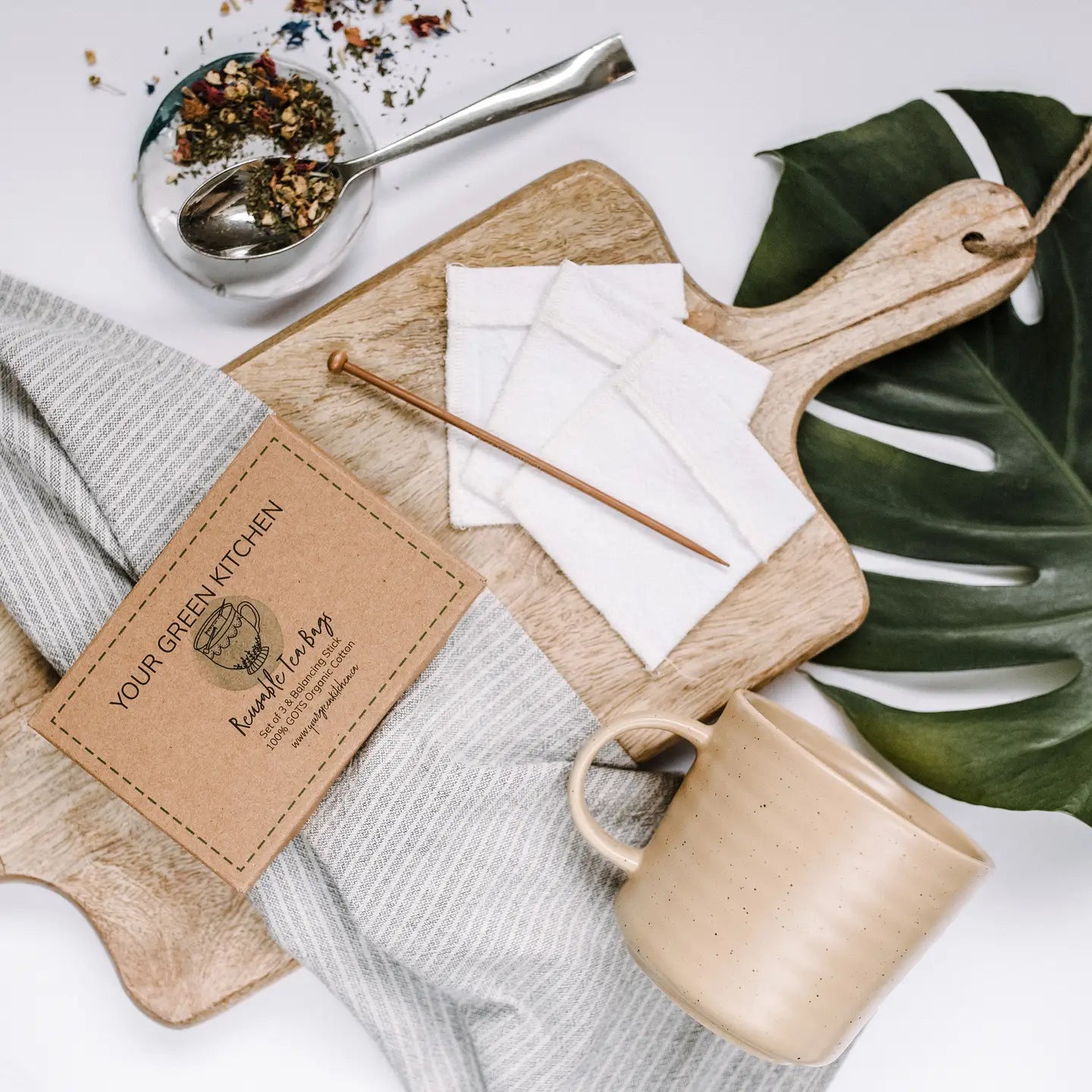 Reusable Tea Bags - GOTS Organic Cotton Tea Bags, 3-Pack - Alder & Alouette