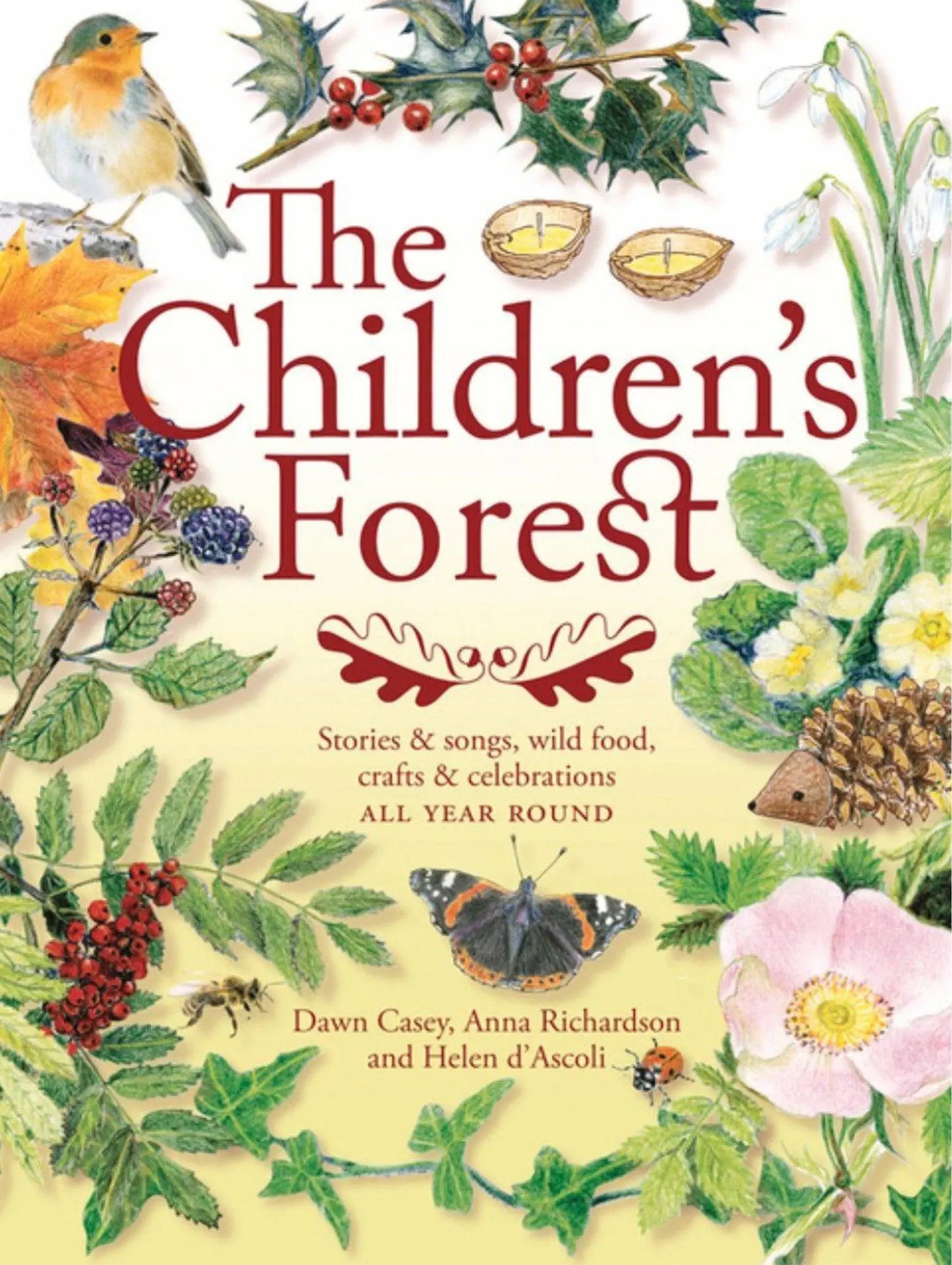 Book cover of 'The Children's Forest' with nature-themed illustrations and text.