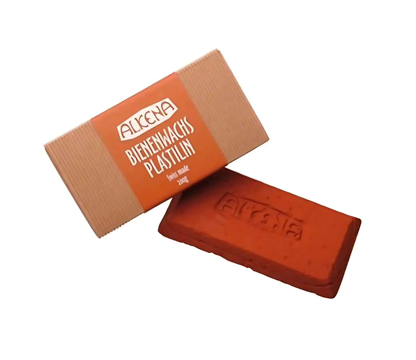 Red Alkena beeswax clay with packaging on a white background