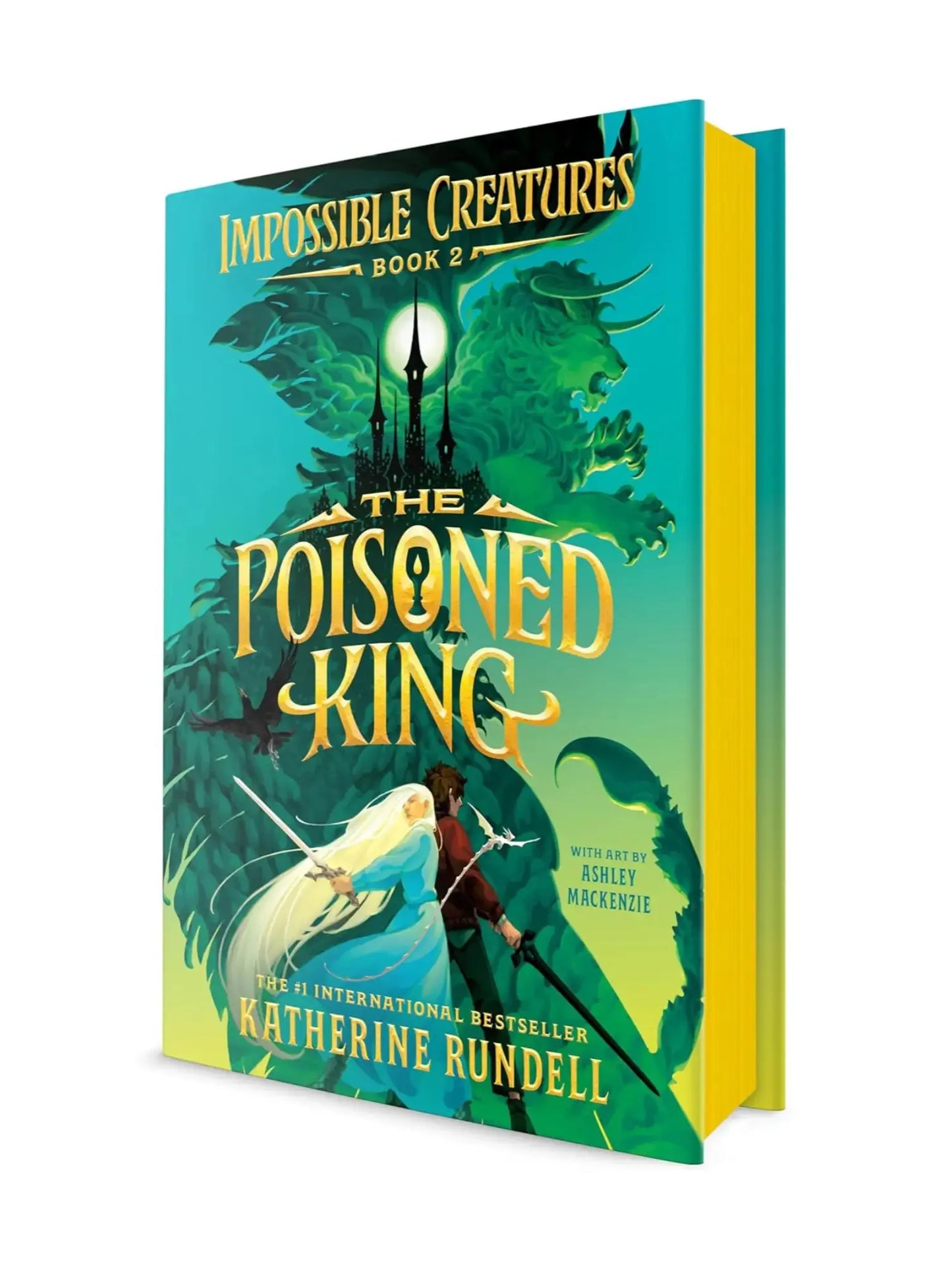 Book cover of 'The Poisoned King' from 'Impossible Creatures' series on a white background