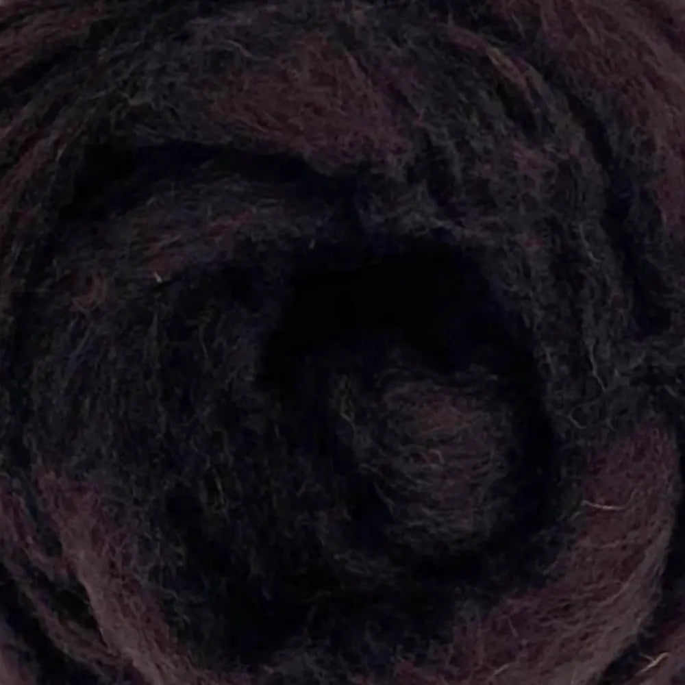 Close up of Corriedale wool sliver in mocha