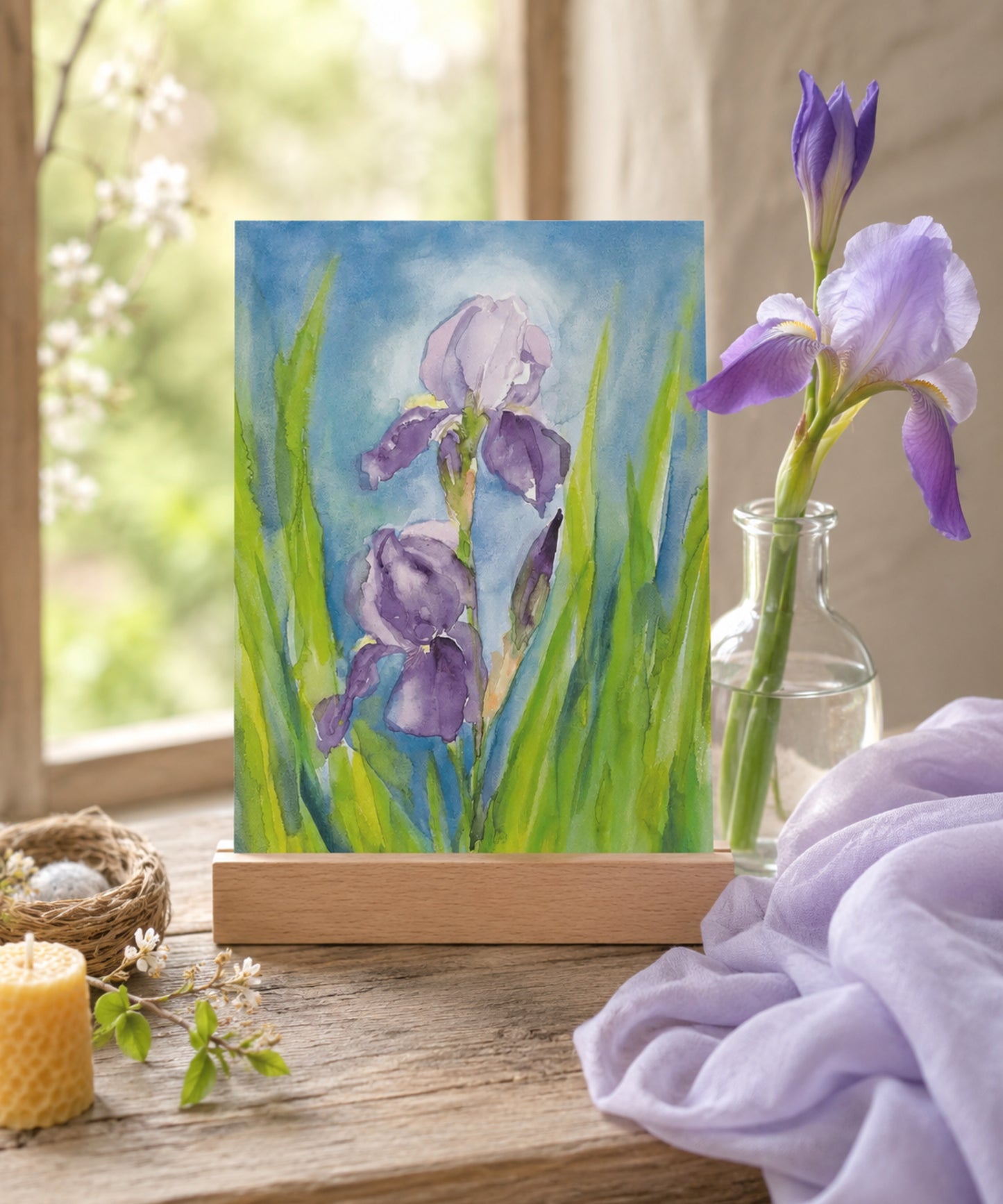 German Iris postcard by Marjan van Zeyl