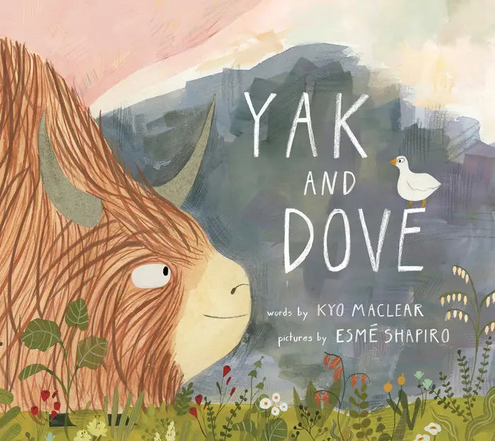 Friendship picture book cover of 'Yak and Dove' with a yak and dove illustration.