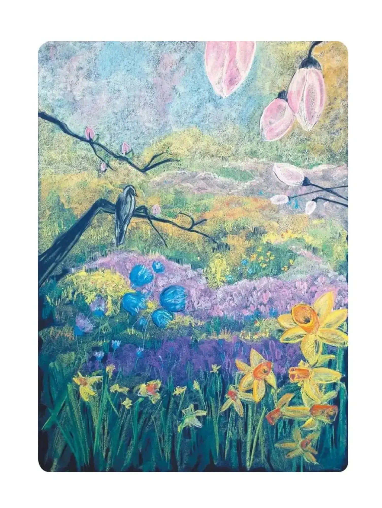 Spring Chalk Art Postcard – Geertje Kapteijns | Waldorf-Inspired Art