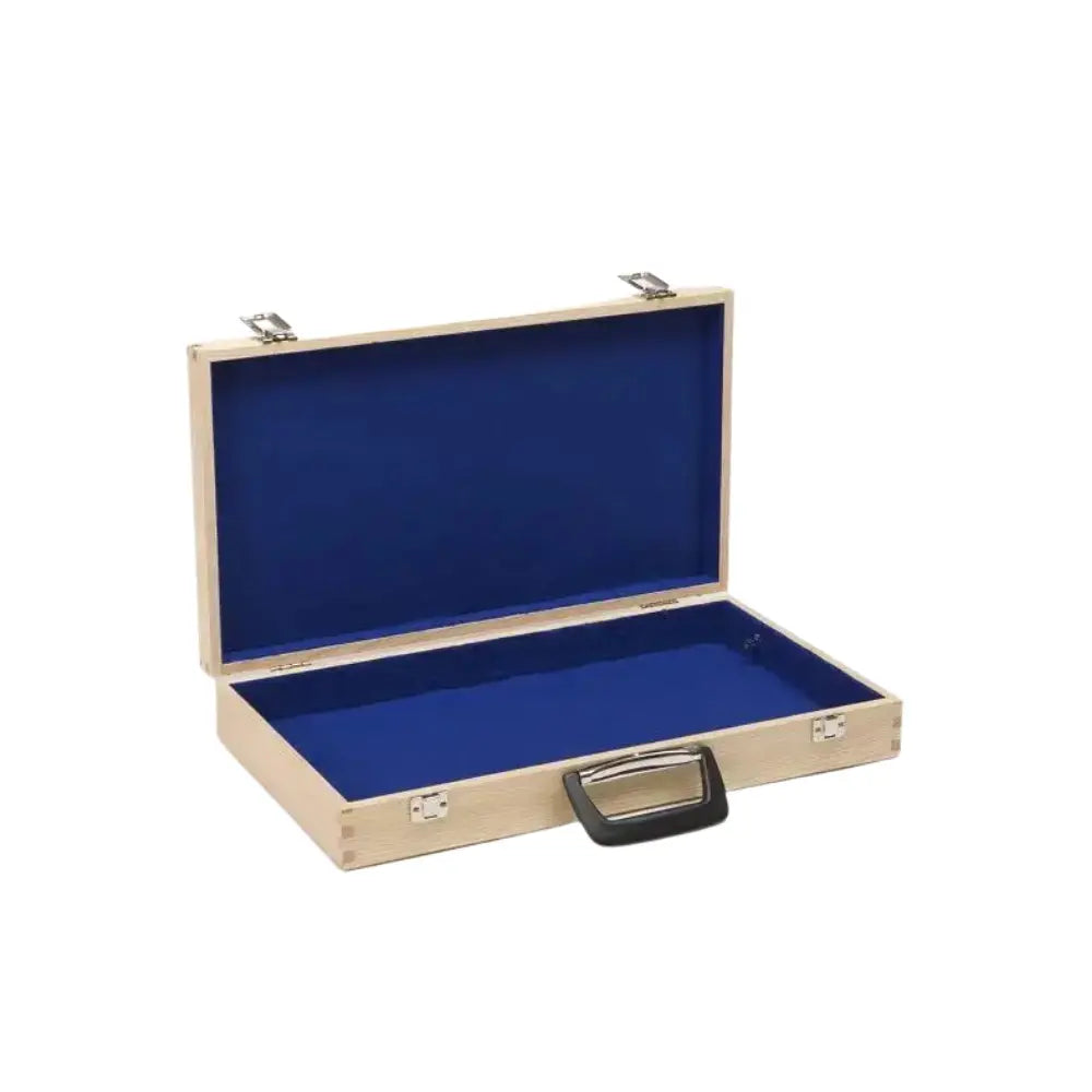 Felt lined wooden Bordun Lyre Case by Choroi on a white background