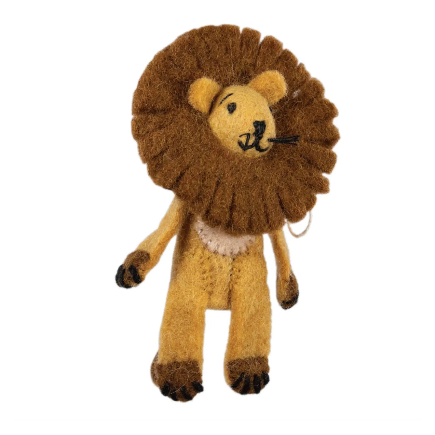 Woolies lion finger puppet on a white background