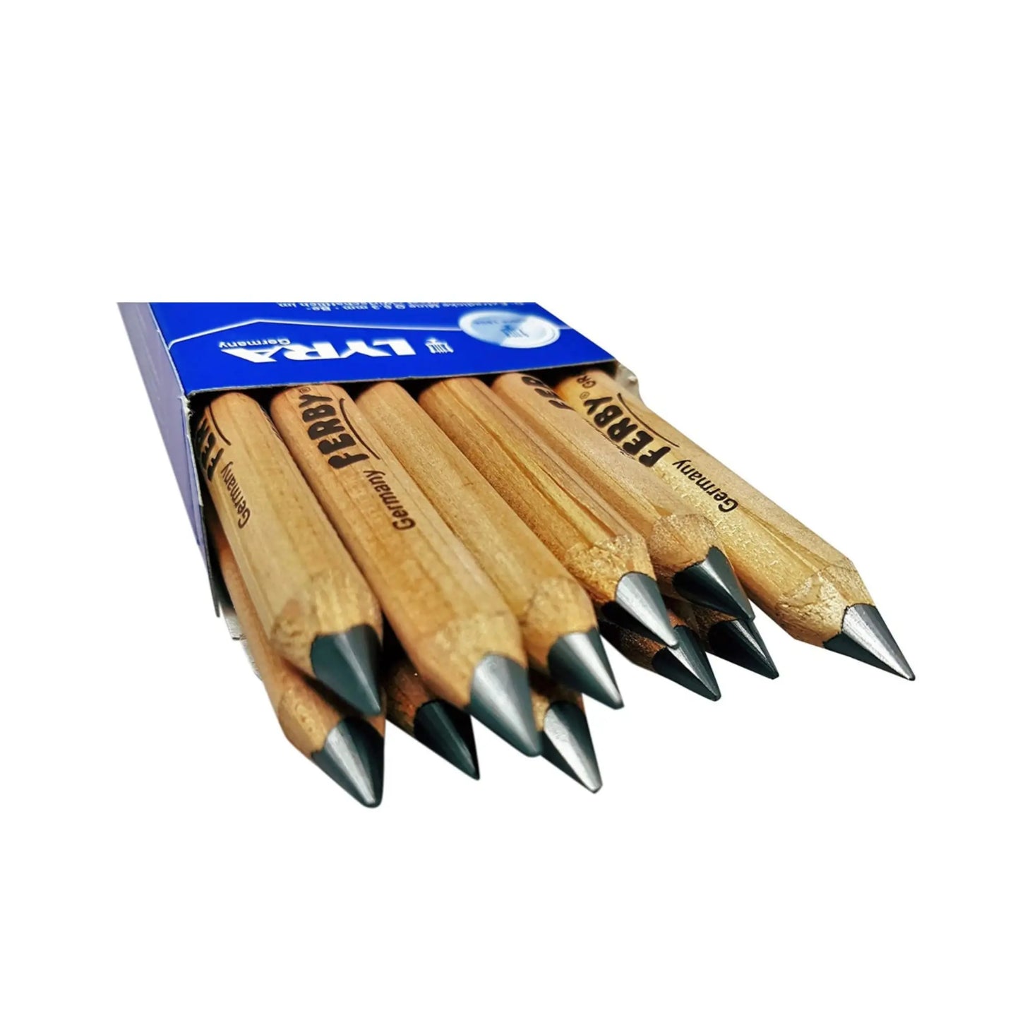 Lyra Ferby First triangular graphite pencils in 12 pack box, short thick pencils for early handwriting and grip development