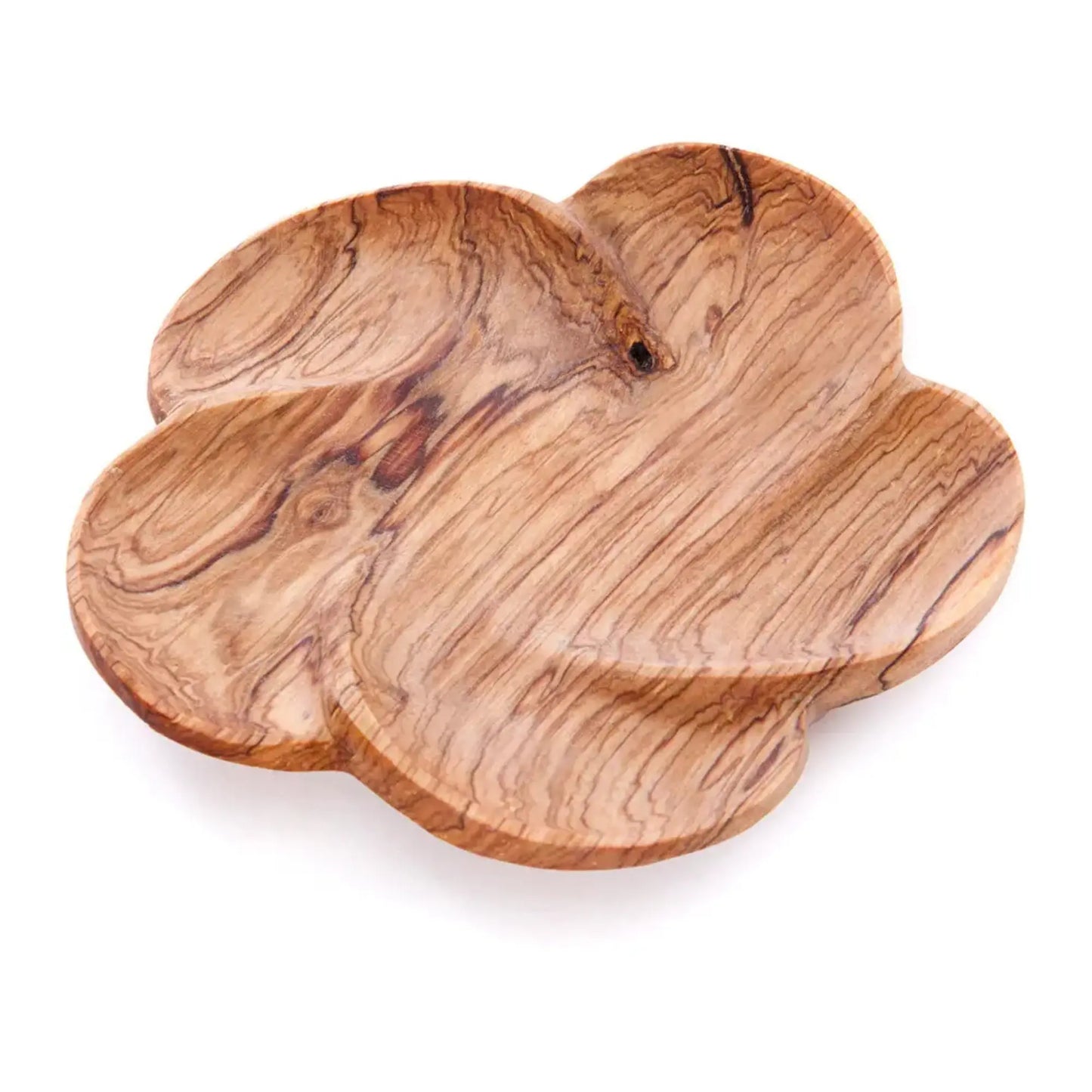 Olive Wood Flower Dish – Hand-Carved Fair Trade Wooden Tray