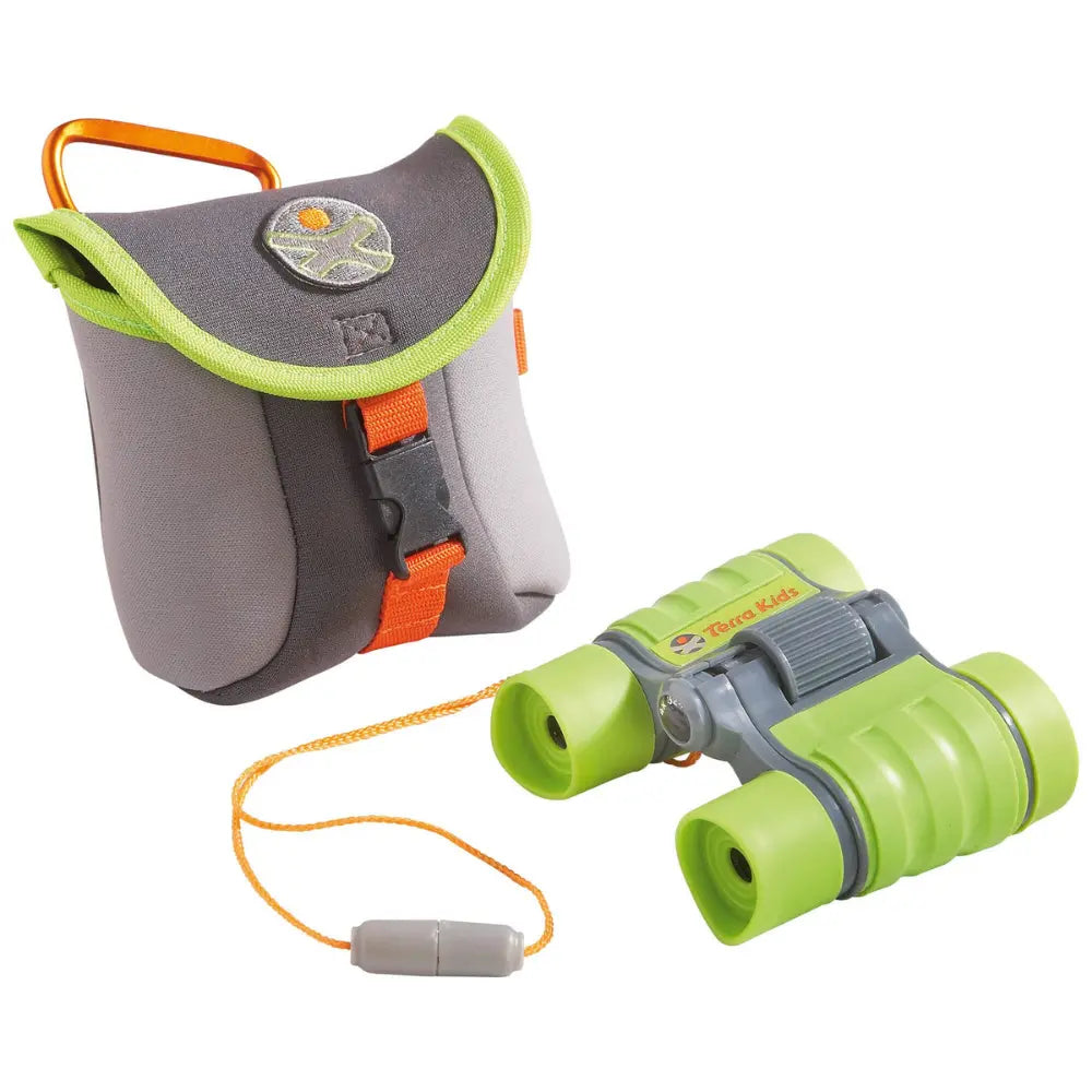 Children's binoculars with a carrying case on a white background