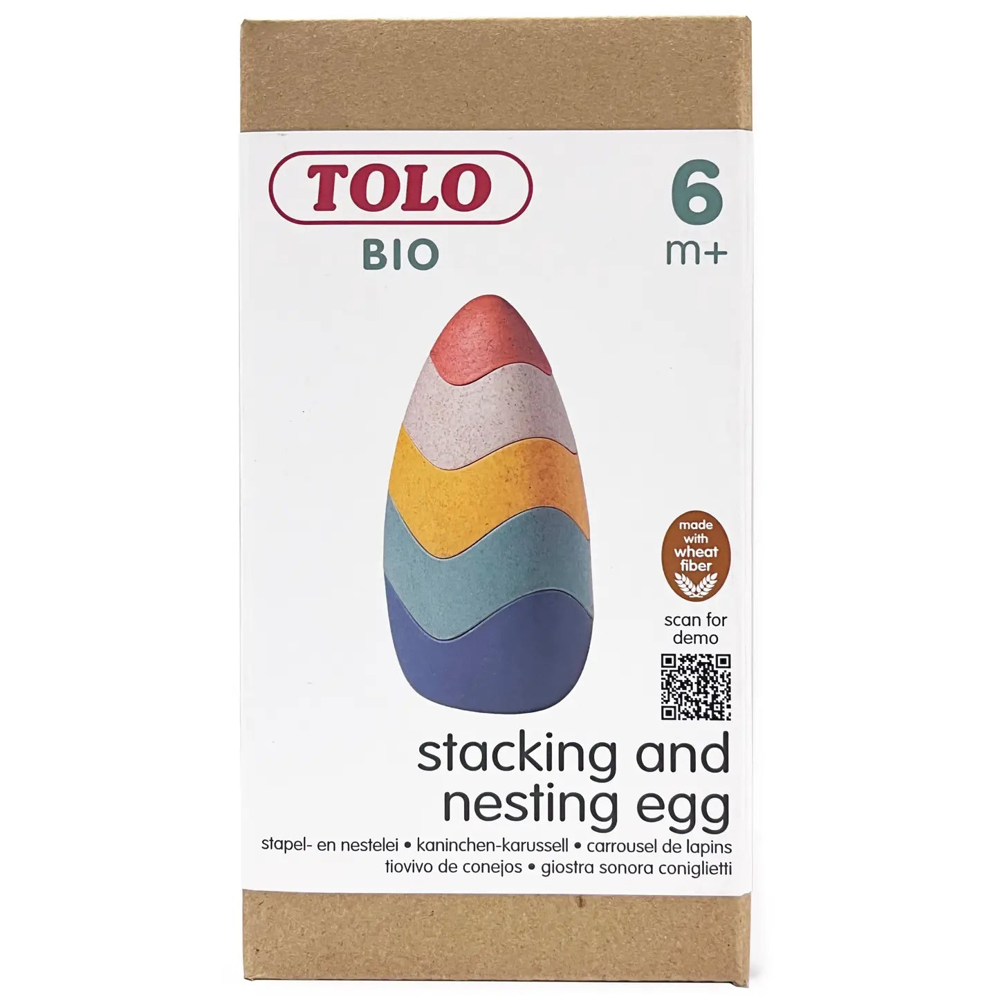 Tolo Bio stacking and nesting egg packaging on a white background