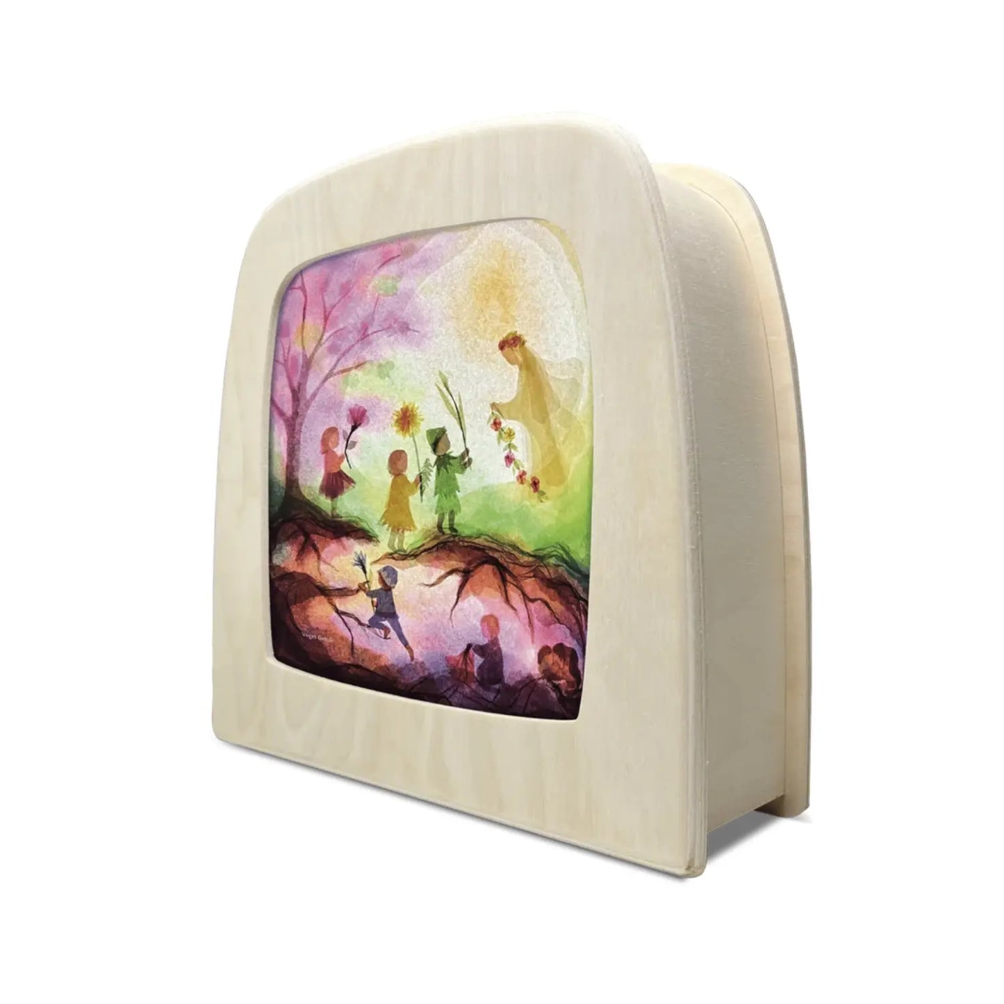 Angled view of Toverlux Spring Fairy Silhouette by Vogel Geluk in the Magic Lamp