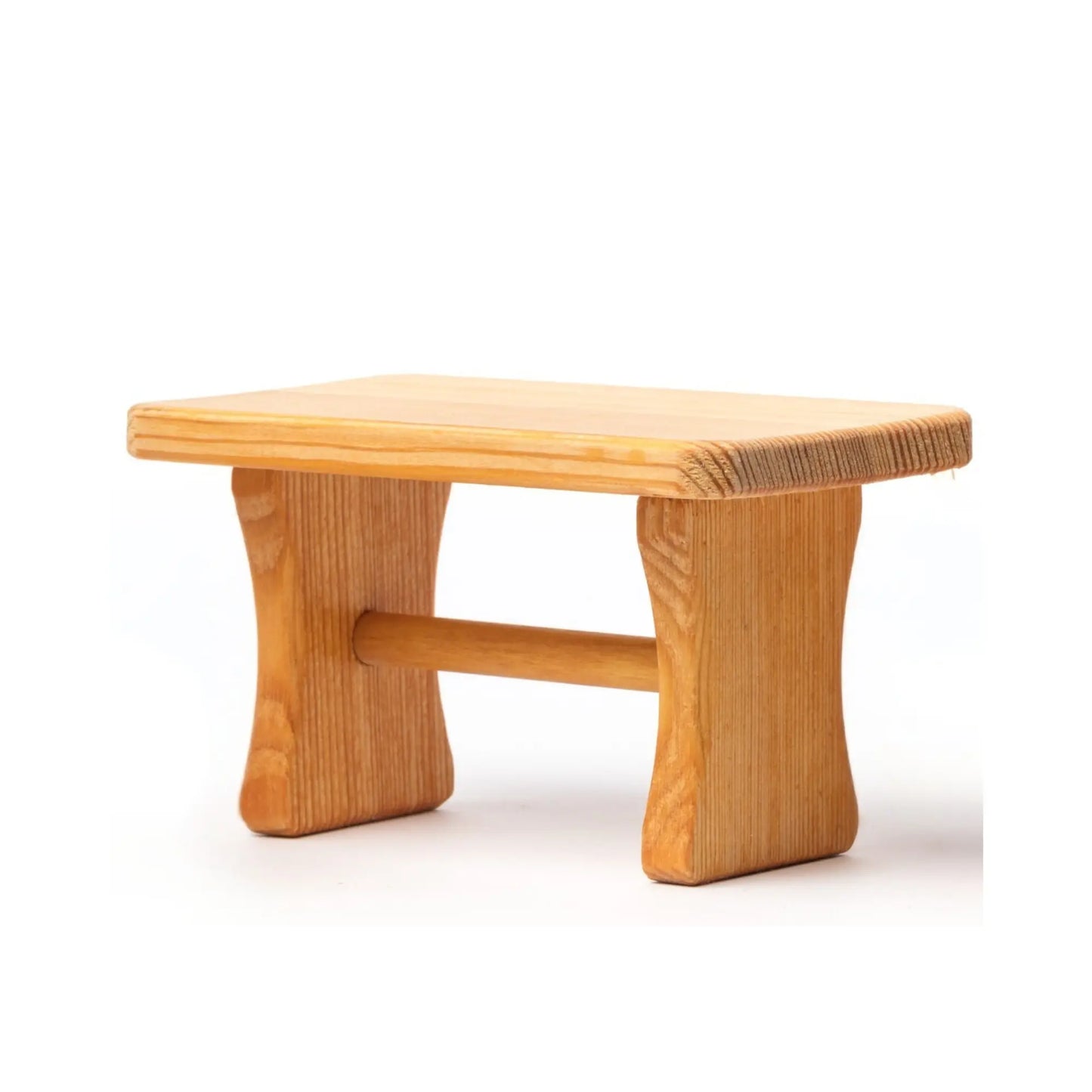 Wooden dollhouse table in natural wood for small-world and dollhouse interiors