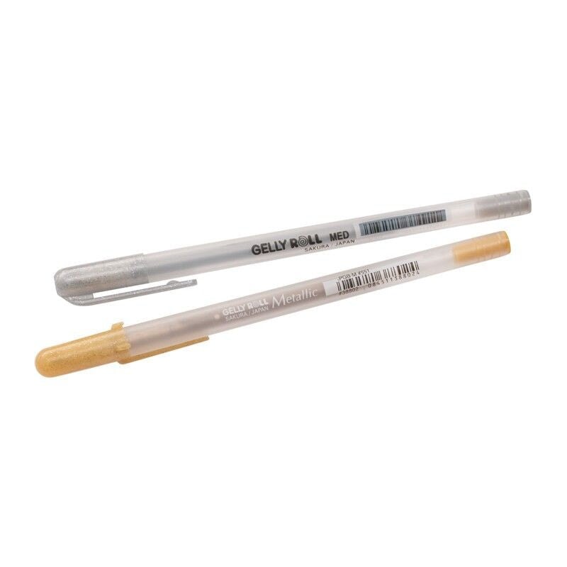 A silver and gold set of gel pens by jelly roll
