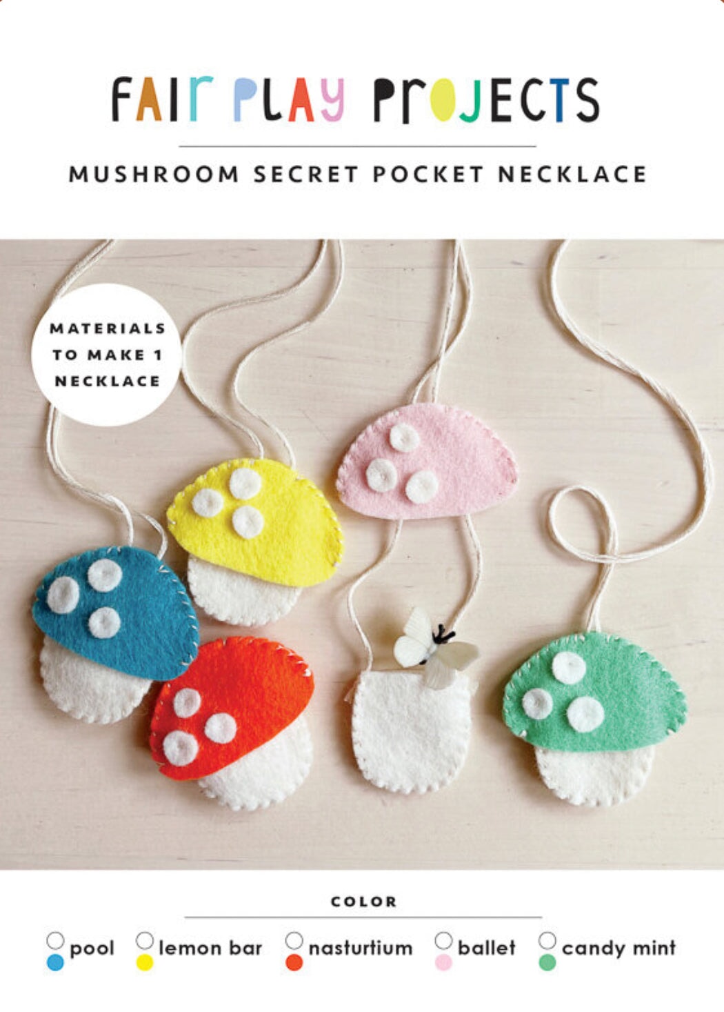 Kids Sewing Kit Mushroom Secret Pocket Necklace - Alder & Alouette