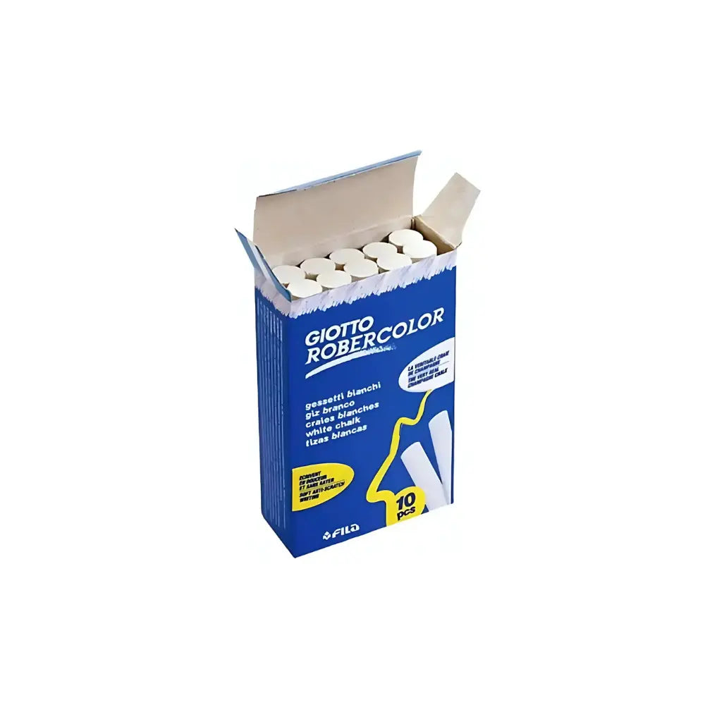 Box of Giotto Robercolor white pastels on a white background
