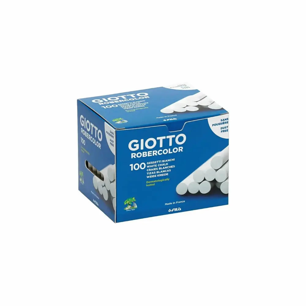 Box of Giotto Robercolor white chalk on a white background