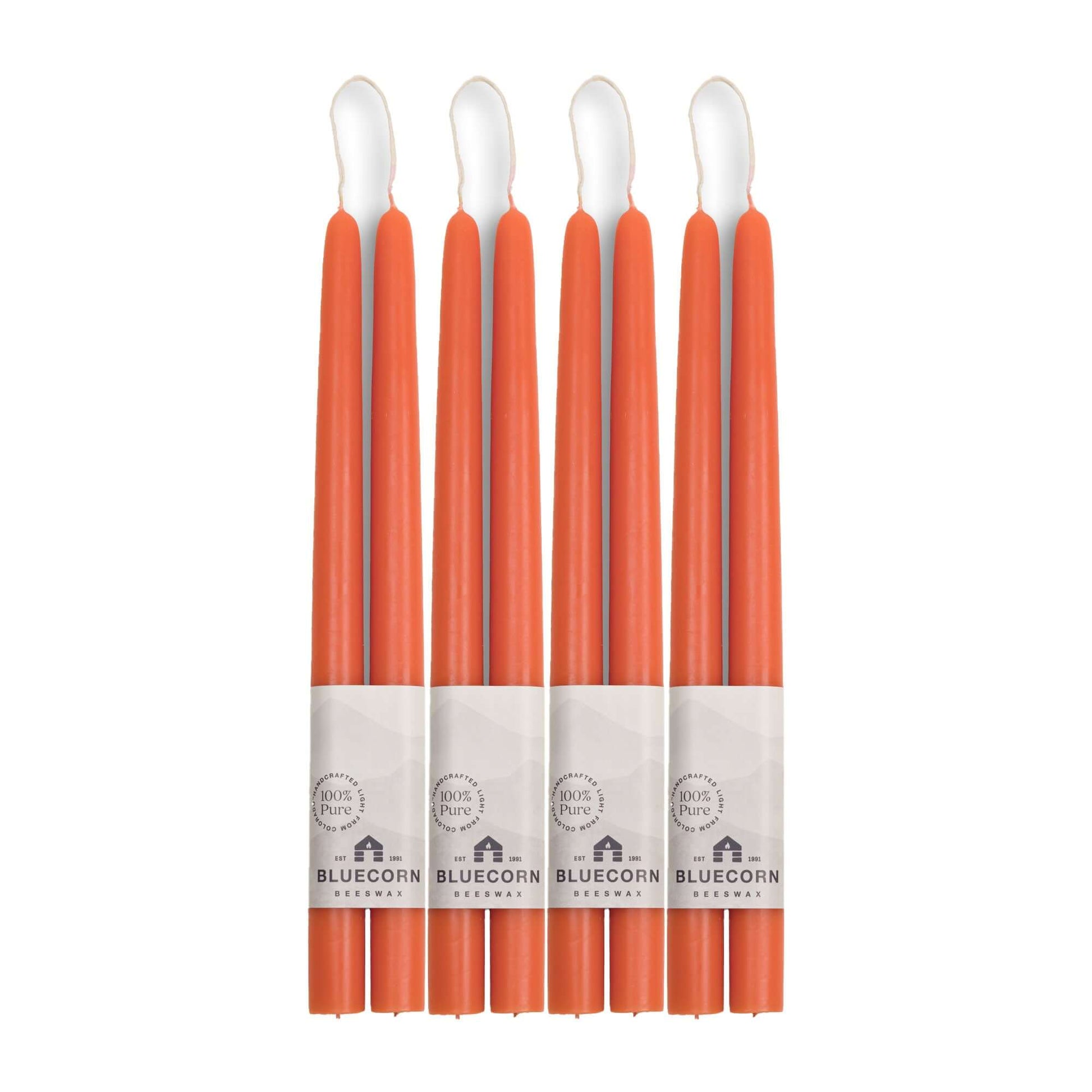 Set of 12-inch beeswax taper candles 
