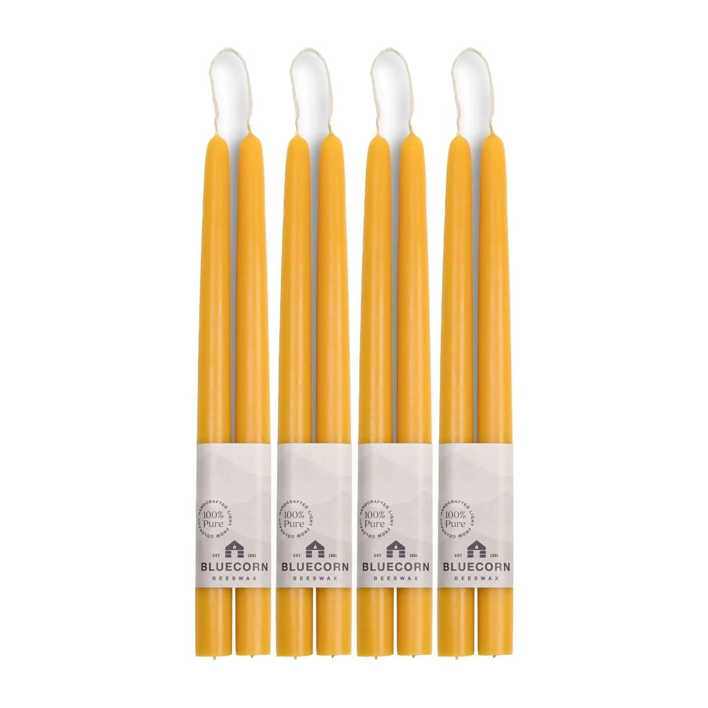 12 inch tall beeswax taper candle pairs
