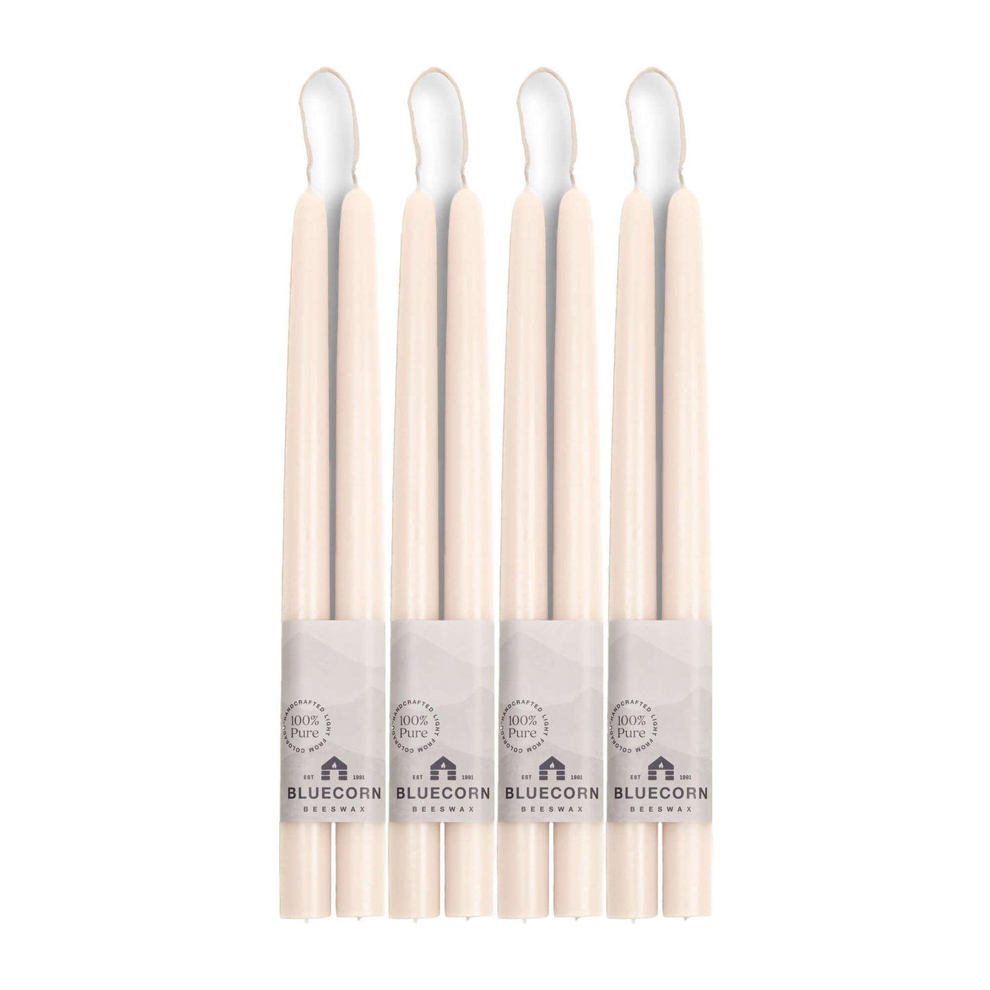 Set of six 12-inch beeswax taper candle sets