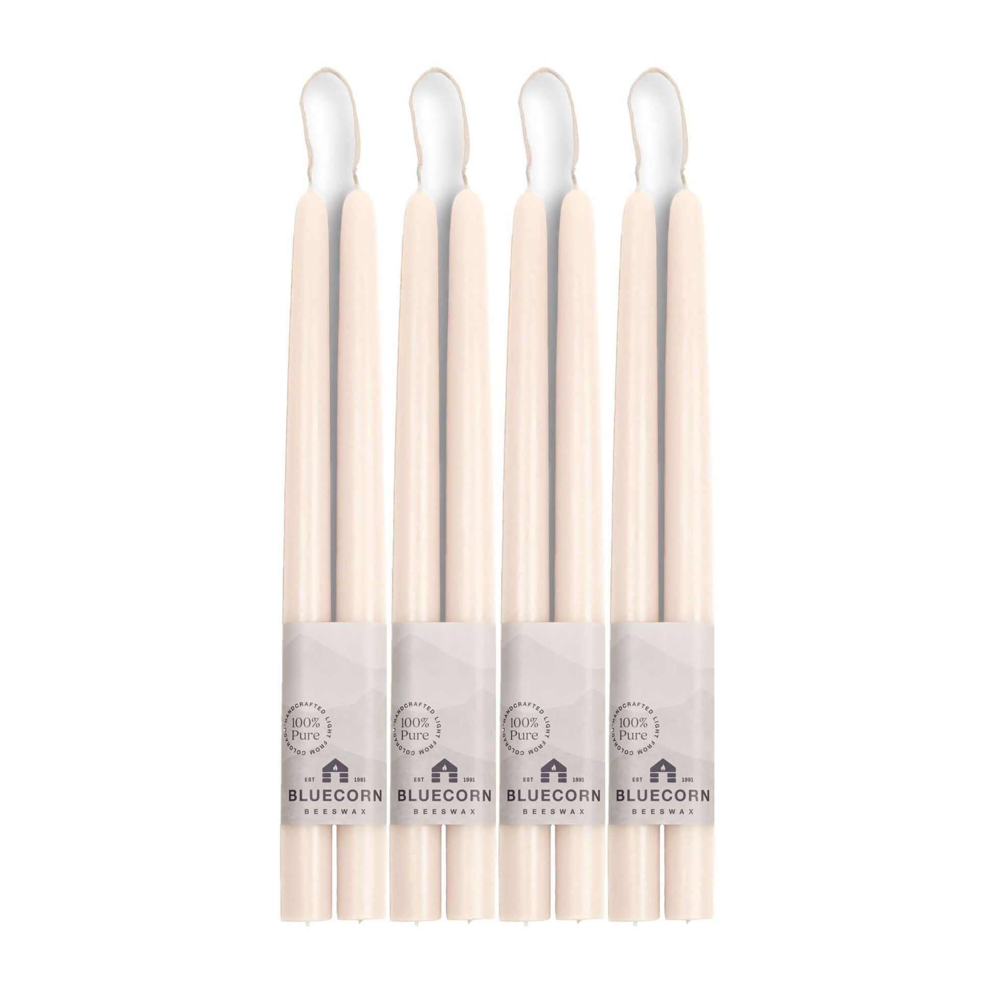 Set of six 12-inch beeswax taper candle sets