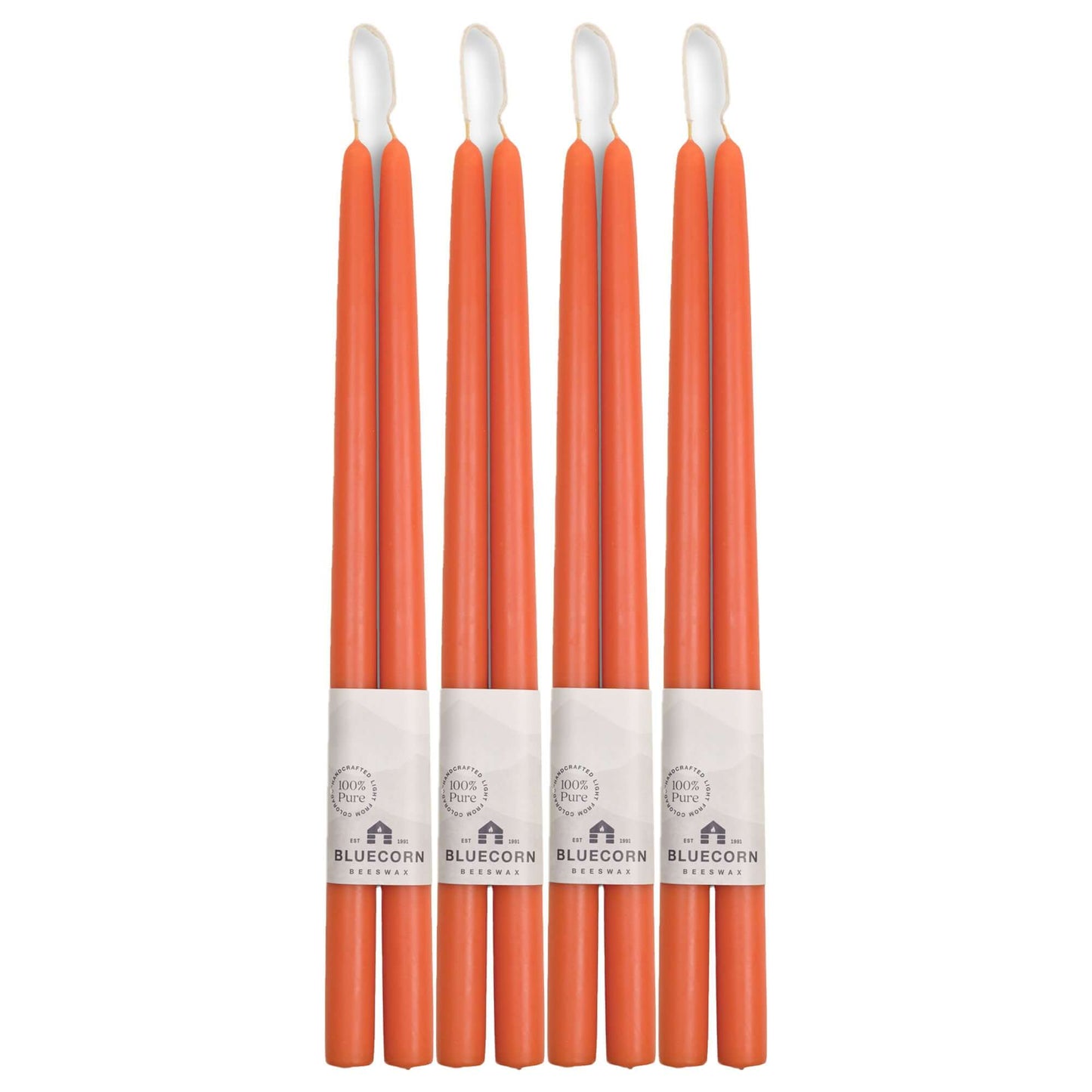 Hand-Dipped Beeswax Taper Candles – Bulk 4-Pair Bundle by Bluecorn Candles