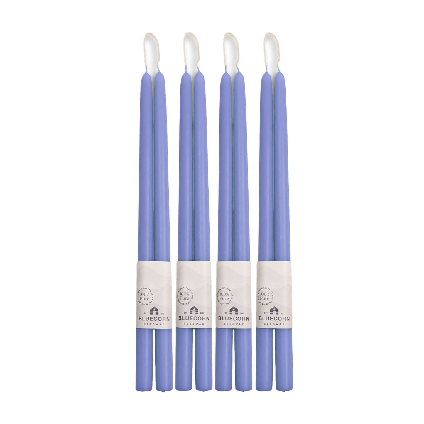 16-inch set of lilac beeswax taper candles
