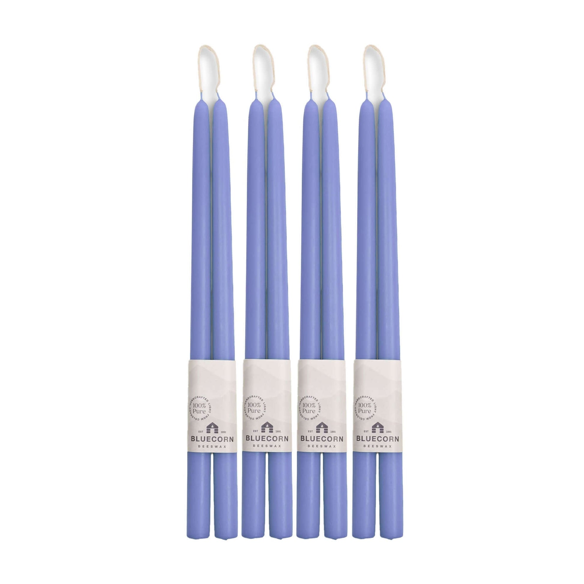 16-inch set of lilac beeswax taper candles