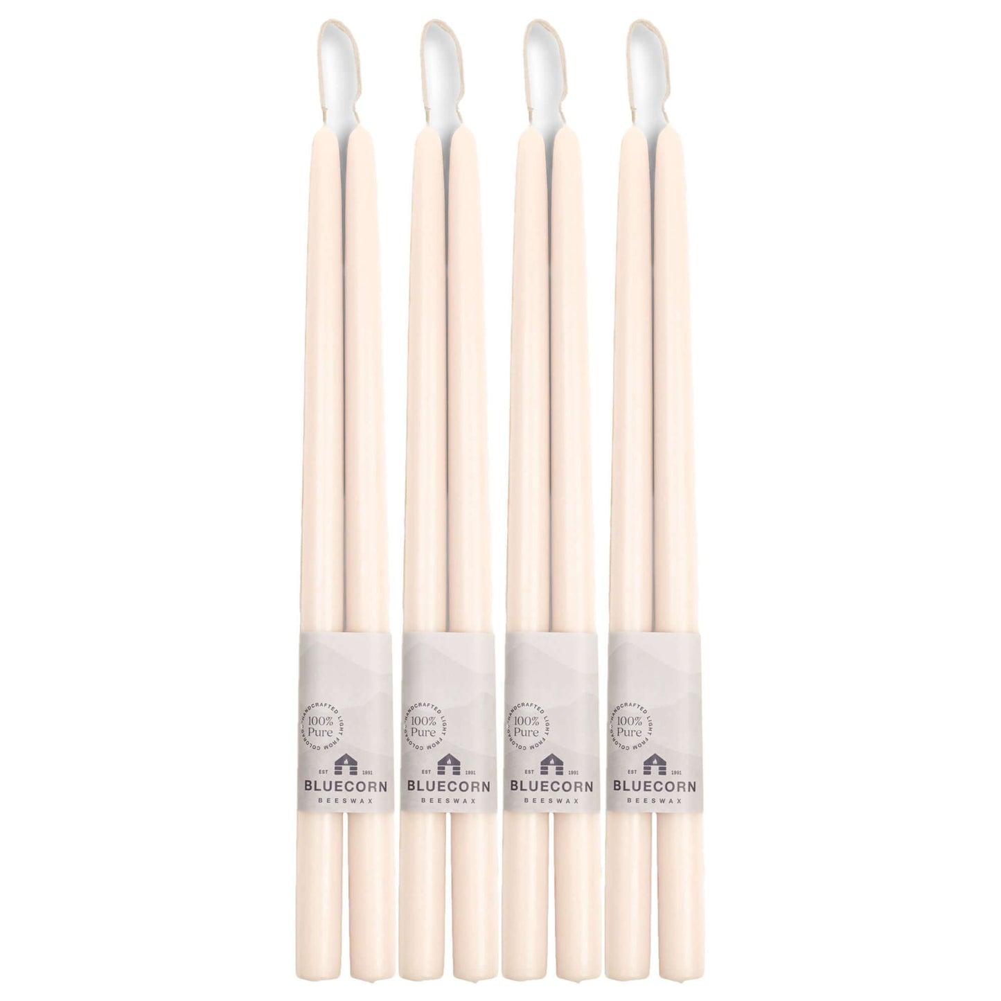 Hand-Dipped Beeswax Taper Candles – Bulk 4-Pair Bundle by Bluecorn Candles