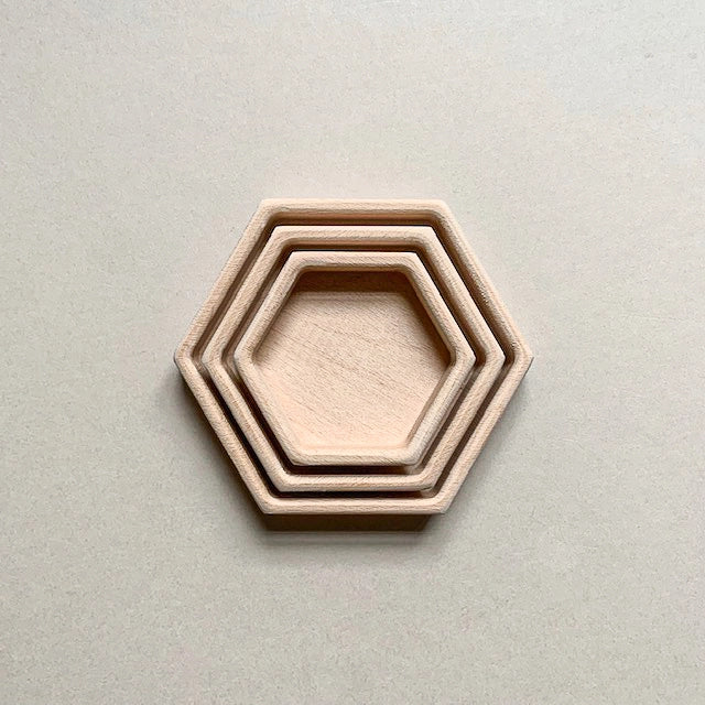 Natural Wooden Sorting Tray Set | Hexagon - Alder & Alouette