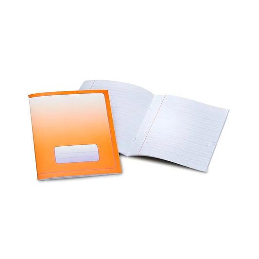 6-3-6 Narrow Ruled Exercise Booklet in A5 size with orange cover and open lined pages for writing practice and notes.