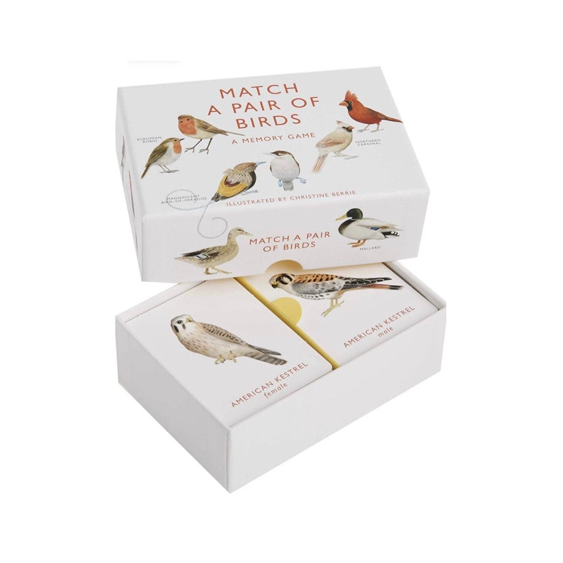 Match A Pair of Birds | Nature Game open box showing stacks of cards inside