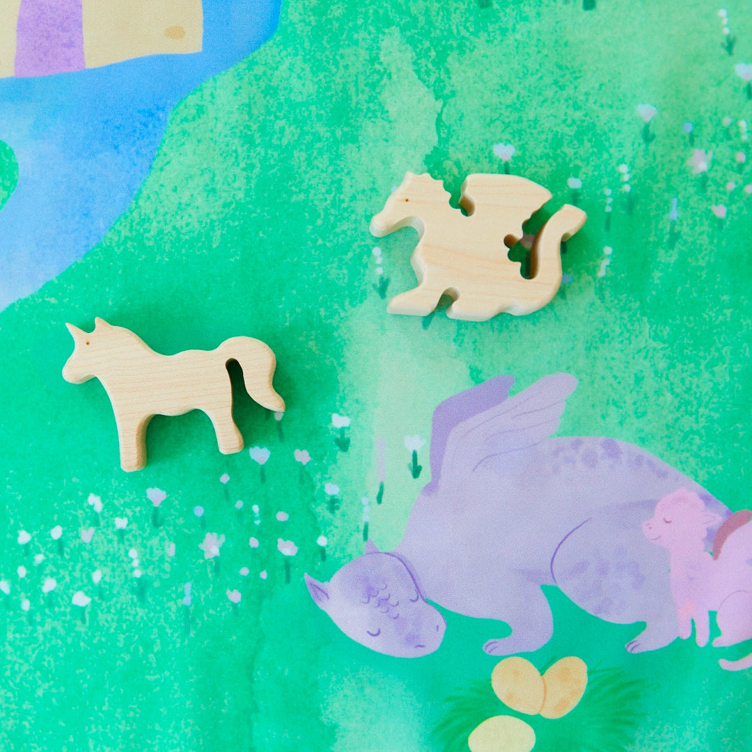Sarah’s Silks Wooden Unicorns – Natural Wooden Toys for Imaginative Play