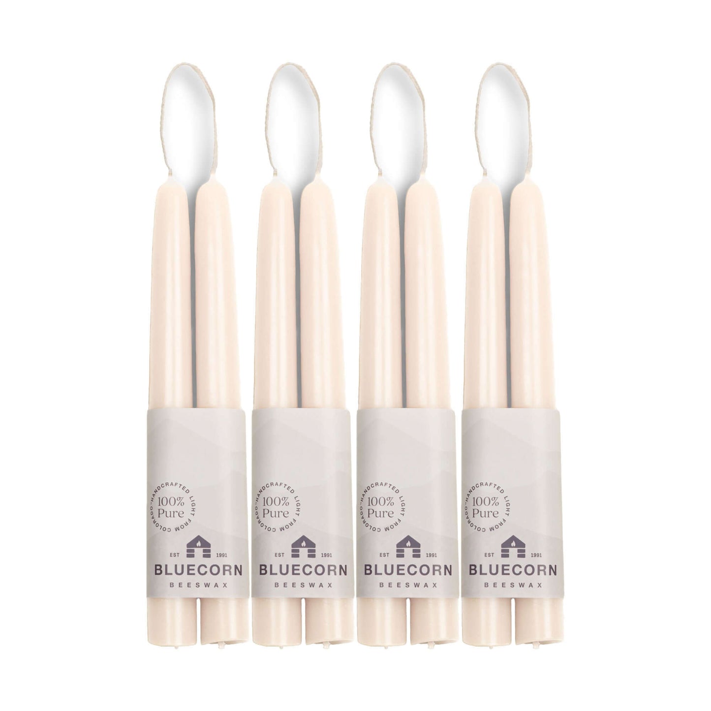 Five 8-inch beeswax taper candles