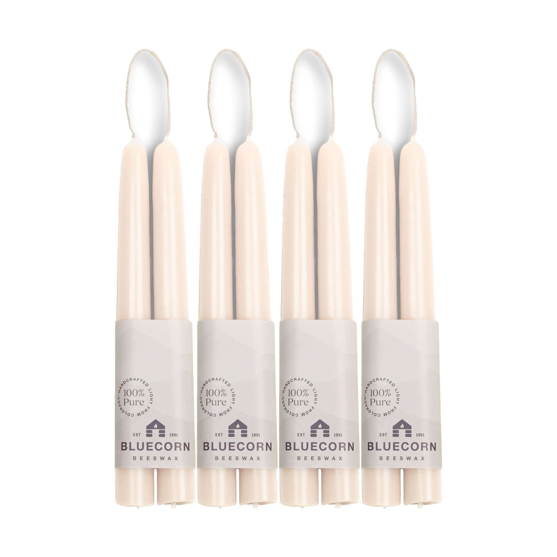 Five 8-inch beeswax taper candles