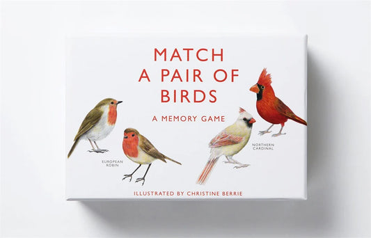Match A Pair of Birds Nature Game Box cover with four birds on white background