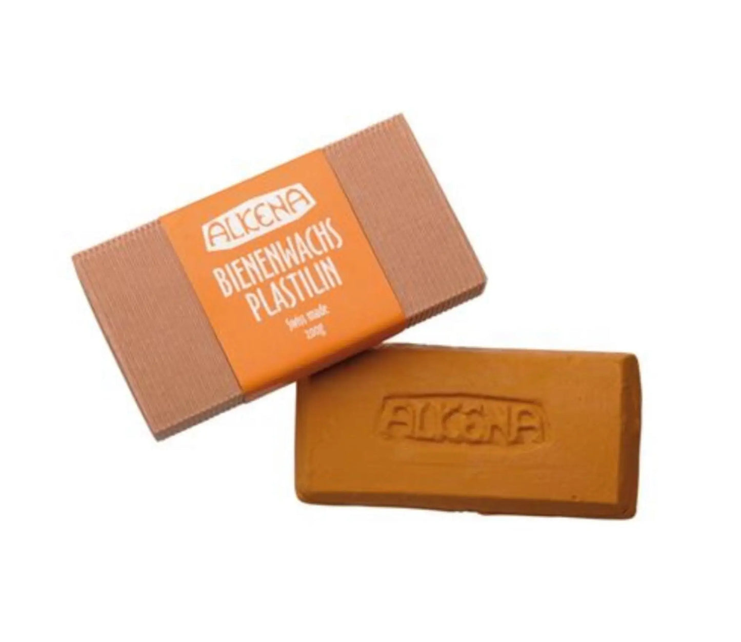 Yellow Alkena beeswax clay with packaging on a white background