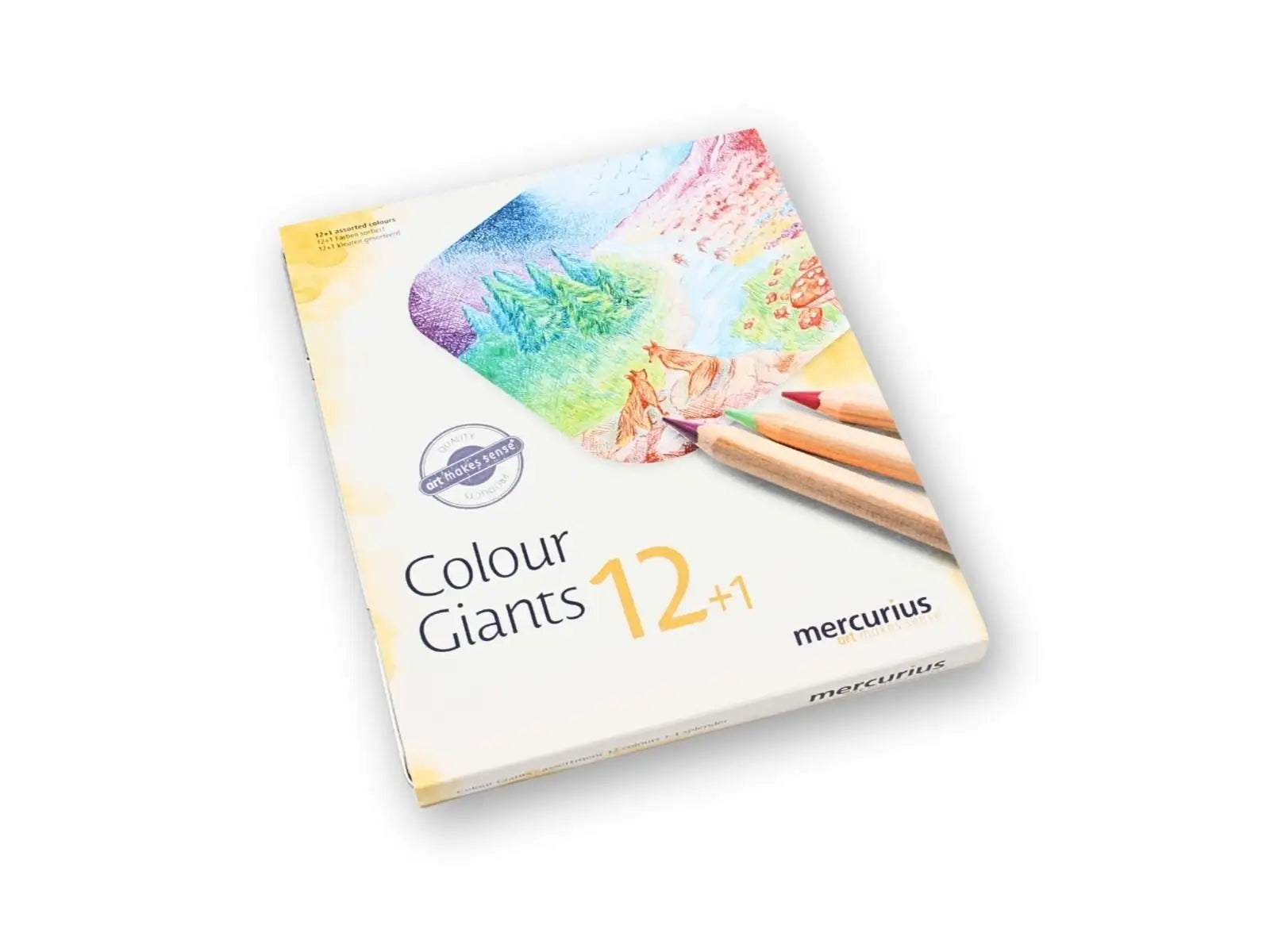 Packaging of Colour Giants art set with colorful design on a white background