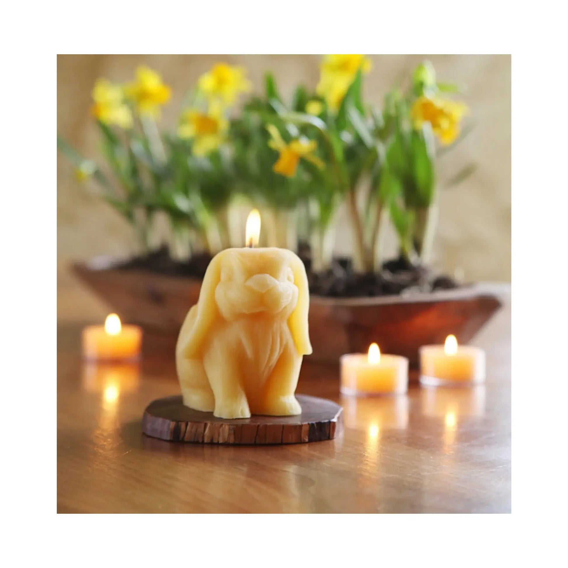 Beeswax Bunny Candle- Spring & Easter Décor - Alder & Alouette