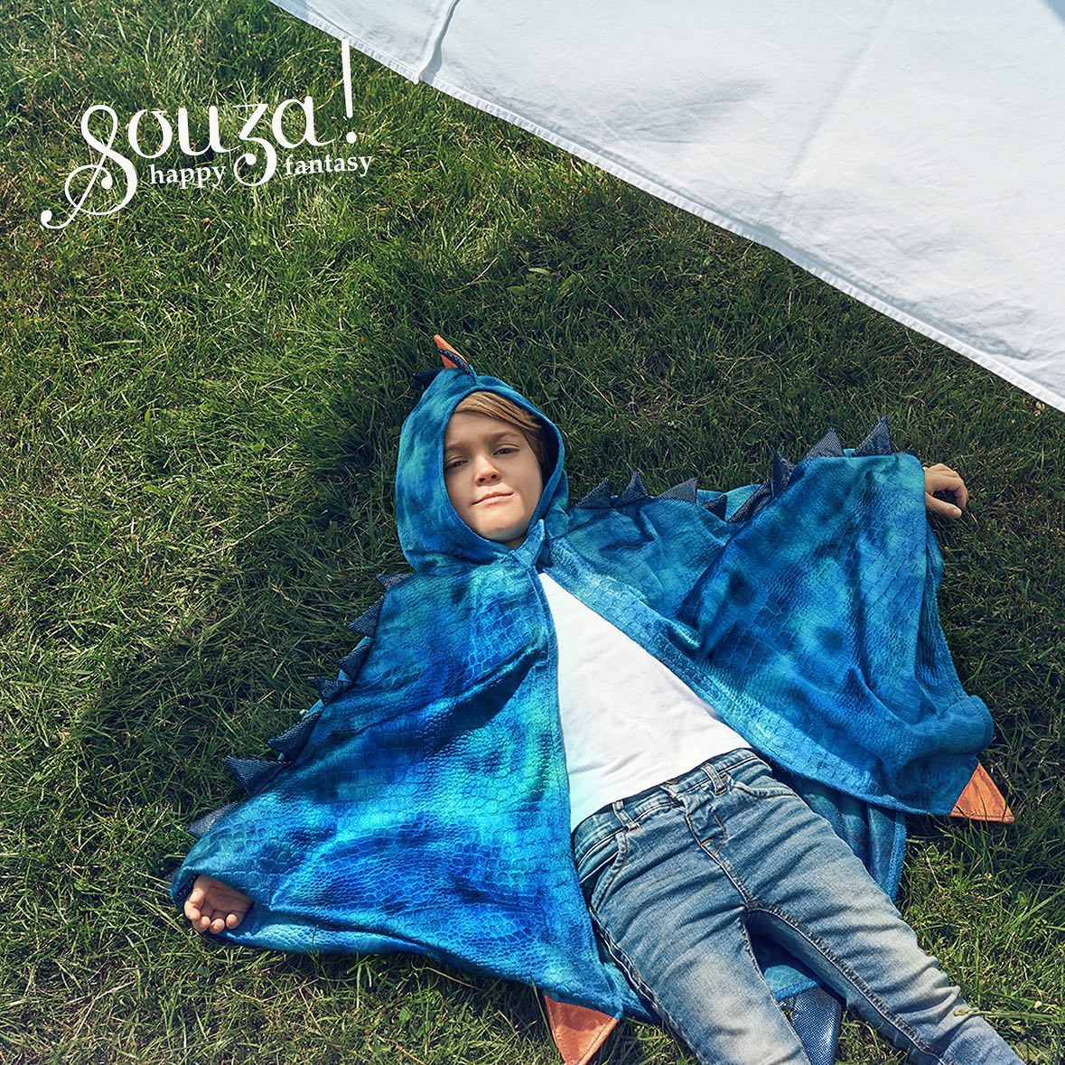 Blue Dragon Costume Cape for Kids