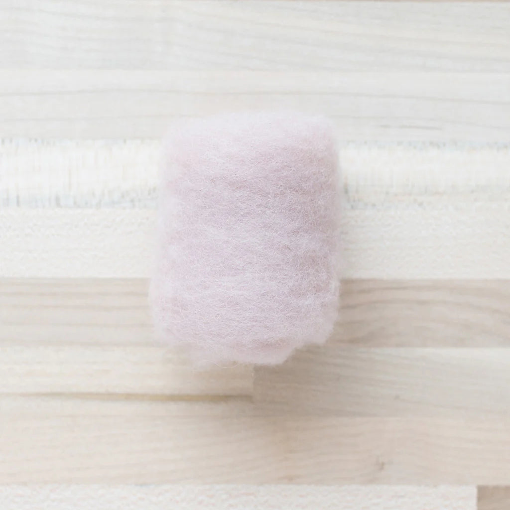 Blush Wool Batting by Felted Sky on a Tabletop