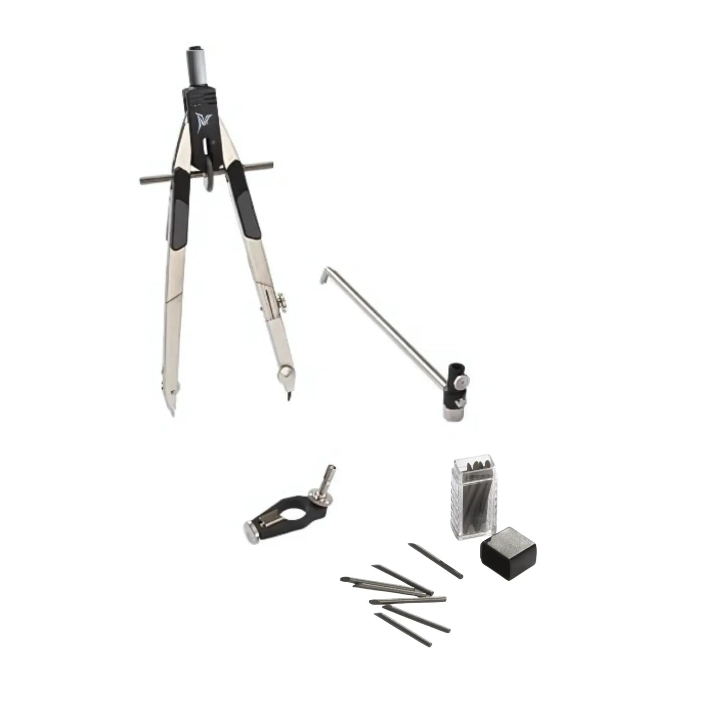 Quick Set Bow Compass and accessories on a white background