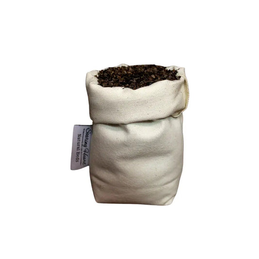 canvas bag filled with buckwheat natural stuffing material