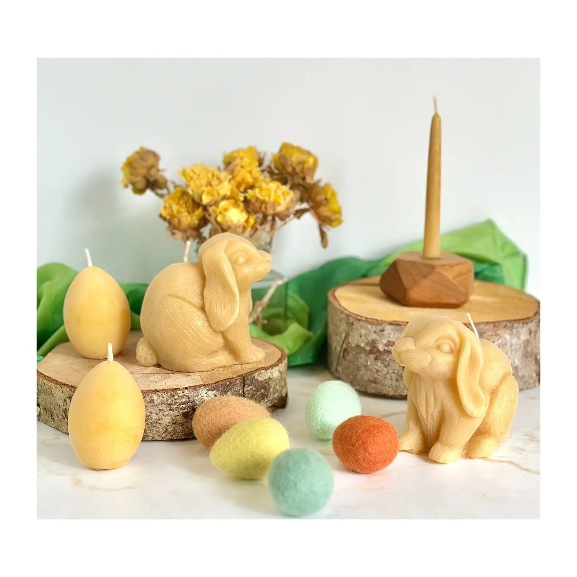 Beeswax Bunny Candle- Spring & Easter Décor - Alder & Alouette