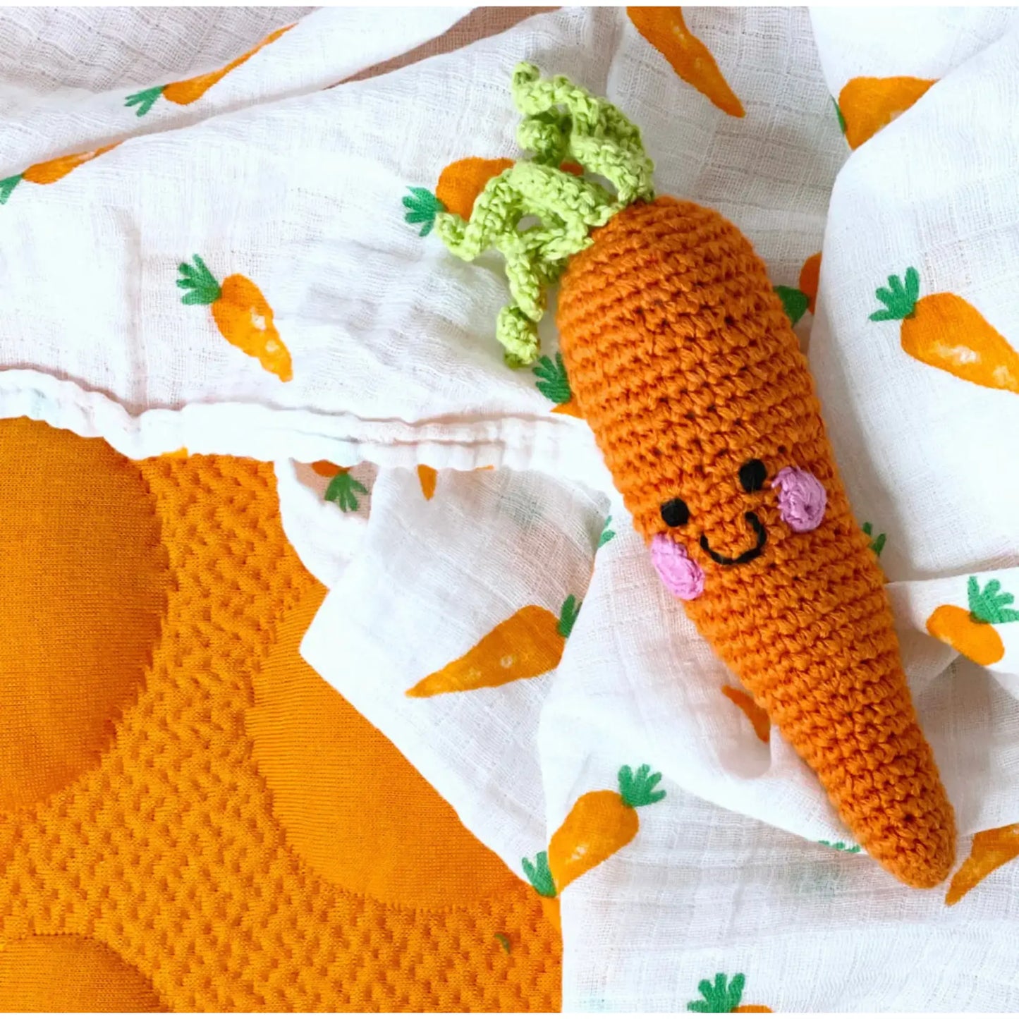 Handmade Carrot Baby Toy Rattle – Pretend Play  | Alder & Alouette
