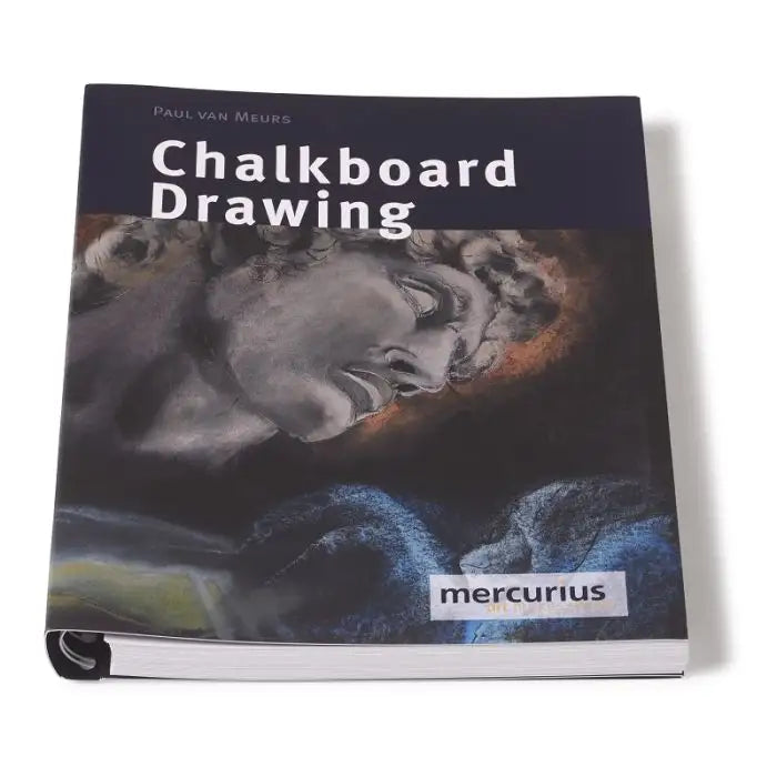 Book titled 'Chalkboard Drawing' by Paul van Meurs with a black cover featuring a chalk drawing of a tiger.